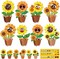 36 Set Spring Summer Sunflower Crafts Kit Make Your Own Sunflower Stickers Bulk DIY Paper Arts and Crafts Cartoon Face Fall Floral Gifts Decoration Home Classroom School Activity Game Supplies